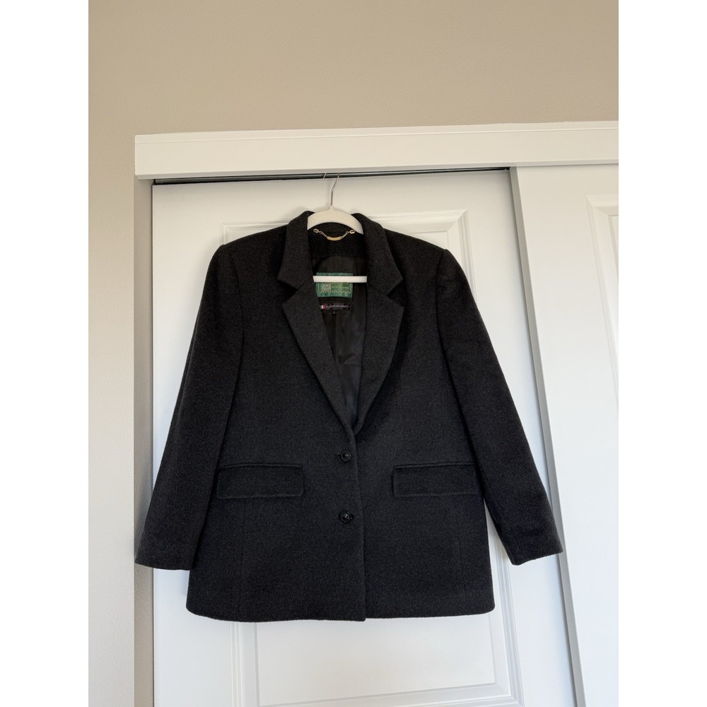 Vintage Jazz Club Cashmere Lambs Wool Over Coat Womens Classic SZ 11 Small? Gray